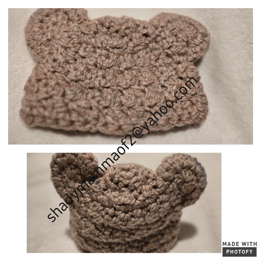 Handmade Crochet Bear Hat